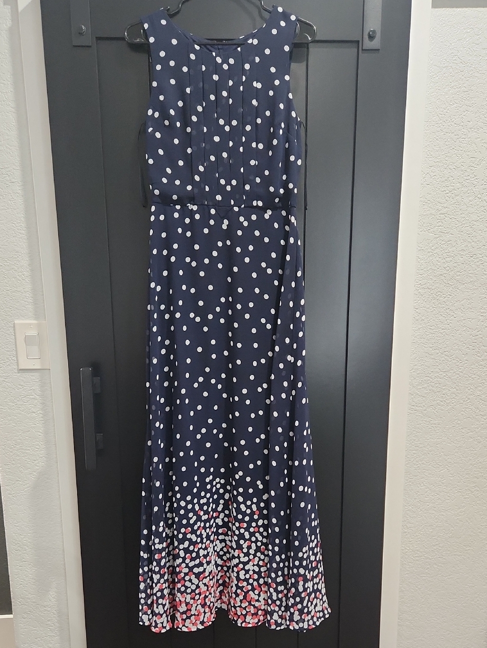 R&K Navy Dress with White Polka Dots